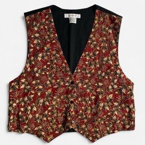 Vintage red cotton beaded vest